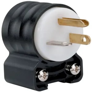 PASS AND SEYMOUR PS5366-SSAN Angle Plug, Black And White | CH4DCF