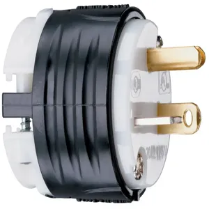 PASS AND SEYMOUR PS5366-X Plug, 20A, 125V, Black And White | CH3ZNX