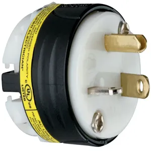 PASS AND SEYMOUR PS5366-XGCM Plug, 20A, 125V, Black And White | CH3ZNT