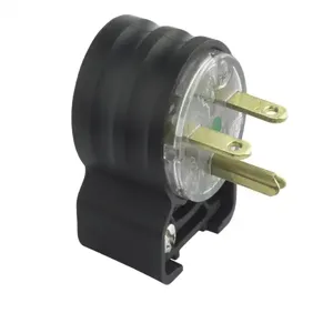 PASS AND SEYMOUR PS5466-HGAN Angle Plug, 20A, 250V, Black And Clear | CH3ZQQ