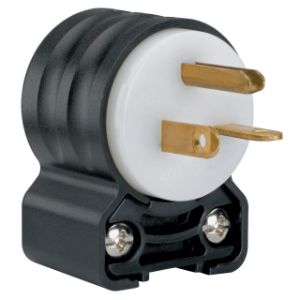 PASS AND SEYMOUR PS5466-SSAN Angle Plug, Black And White | CH4DCG