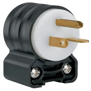 PASS AND SEYMOUR PS5466-SSAN Angle Plug, Black And White | CH4DCG