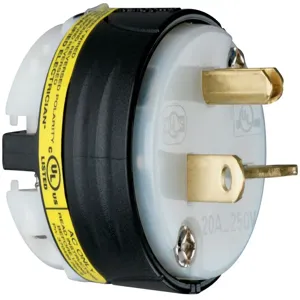 PASS AND SEYMOUR PS5466-XGCM Plug, 20A, 250V, Black And White | CH3ZQP