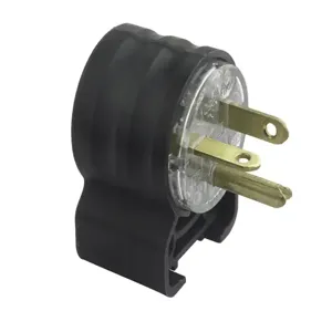 PASS AND SEYMOUR PS5666HGAN Angle Plug, 15A, 250V, Black And Clear | CH3YYZ