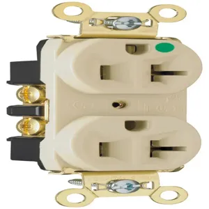 PASS AND SEYMOUR PS8300-H Heavy Duty Duplex Receptacle, Hospital Grade, 20A, 125V, Brown | CH4DQW