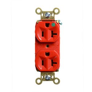 PASS AND SEYMOUR PS8300-HRED Heavy Duty Duplex Receptacle, Hospital Grade, 20A, 125V, Red | CH4DRA