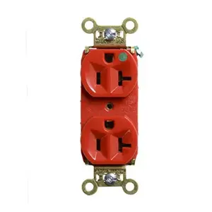 PASS AND SEYMOUR PS8300-HRED Heavy Duty Duplex Receptacle, Hospital Grade, 20A, 125V, Red | CH4DRA