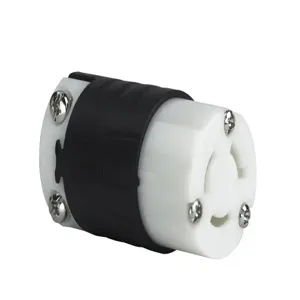 PASS AND SEYMOUR PSL615-C Locking Connector, 15A, 250V, Black Back, White Front | CH3YRA