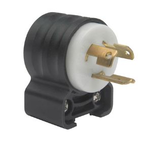 PASS AND SEYMOUR PSL615-PAN Angle Plug, 15A, 250V, 3 Phase, Black/White Body | CH3YQJ