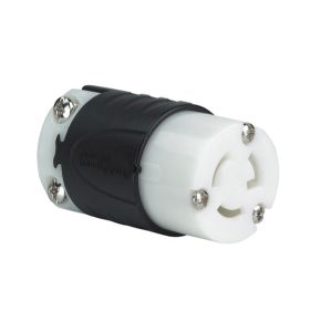 PASS AND SEYMOUR PSL715-C Locking Connector, 15A, 277V, Black Back, White Front | CH3YRE
