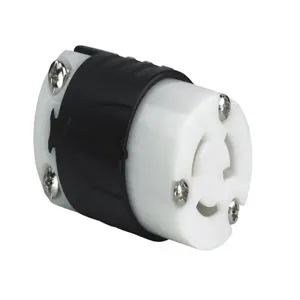 PASS AND SEYMOUR PSL715-C Locking Connector, 15A, 277V, Black Back, White Front | CH3YRE