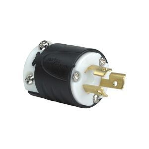 PASS AND SEYMOUR PSL715P Locking Plug, 15A, 277V, Black Back, White Front Body | CH3YRG