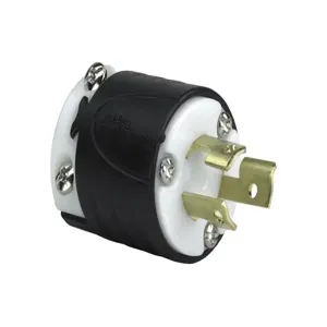 PASS AND SEYMOUR PSL715P Locking Plug, 15A, 277V, Black Back, White Front Body | CH3YRG