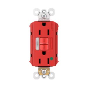 PASS AND SEYMOUR PT1597-HGNTLTRRED GFCI Receptacle, Hospital Grade, Tamper Resistant, 15A | CH4HCA