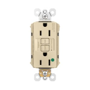 PASS AND SEYMOUR PT1597-HGTRI GFCI Receptacle, Hospital Grade, Tamper Resistant, 15A, 125V, Ivory | CH4HBV