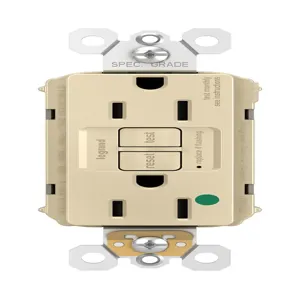 PASS AND SEYMOUR PT1597-HGTRI GFCI Receptacle, Hospital Grade, Tamper Resistant, 15A, 125V, Ivory | CH4HBV