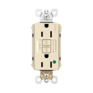 PASS AND SEYMOUR PT1597-HGTRLA GFCI Receptacle, Hospital Grade, Tamper Resistant, 15A, 125V, Light Almond | CH4HBW