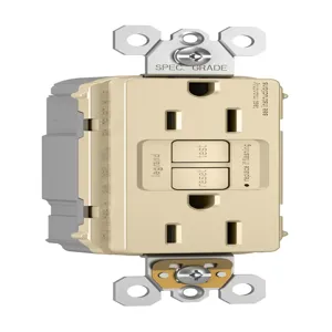 PASS AND SEYMOUR PT1597-I GFCI Receptacle, 15A, 125V, Ivory | CH4HGW