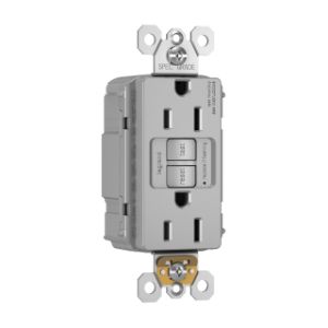 PASS AND SEYMOUR PT1597-NAGRY GFCI Receptacle, 15A, 125V, Gray | CH4FBJ