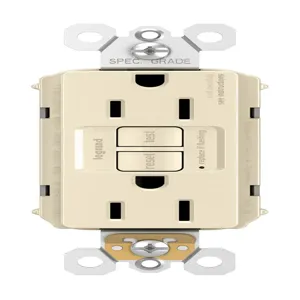 PASS AND SEYMOUR PT1597-NALA GFCI Receptacle, 15A, 125V, Light Almond | CH4FBK