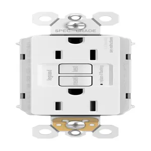 PASS AND SEYMOUR PT1597-NAW GFCI Receptacle, 15A, 125V, White | CH4FBL