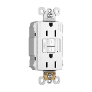 PASS AND SEYMOUR PT1597-NTLTRNAW GFCI Receptacle, Hospital Grade, Tamper Resistant, 15A, 125V, White | CH4HFB