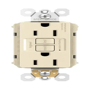 PASS AND SEYMOUR PT1597-TRLA GFCI Receptacle, Tamper Resistant, 15A, 125V, Light Almond | CH4HHH