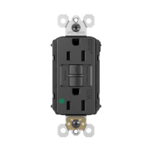 PASS AND SEYMOUR PT1597HGTRWRBK GFCI Receptacle, Hospital Grade, Tamper Resistant, 15A | CH4GRV