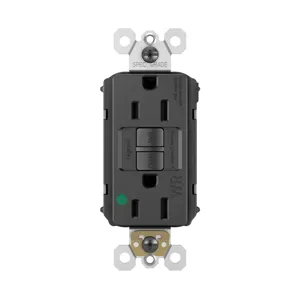 PASS AND SEYMOUR PT1597HGTRWRBK GFCI Receptacle, Hospital Grade, Tamper Resistant, 15A | CH4GRV