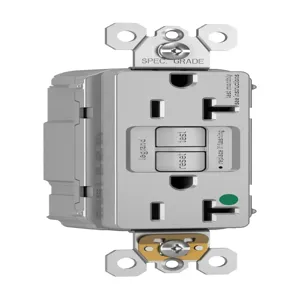 PASS AND SEYMOUR PT2097-HGNAGRY GFCI Receptacle, Isoltaed Ground, Hospital Grade, 20A, Gray | CH4HET