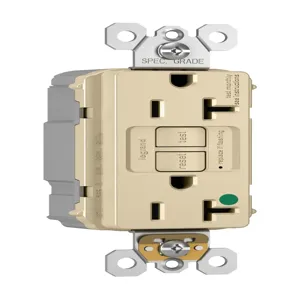 PASS AND SEYMOUR PT2097-HGI GFCI Receptacle, Hospital Grade, 20A, 125V, Ivory | CH4HBQ