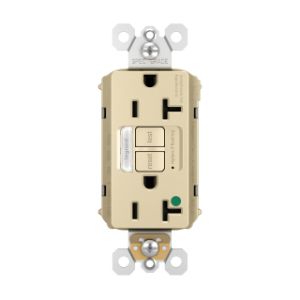 PASS AND SEYMOUR PT2097-HGNTLTRI GFCI Receptacle, Hospital Grade, Tamper Resistant, 20A, 125V, Ivory | CH4HCJ