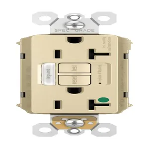 PASS AND SEYMOUR PT2097-HGNTLTRI GFCI Receptacle, Hospital Grade, Tamper Resistant, 20A, 125V, Ivory | CH4HCJ