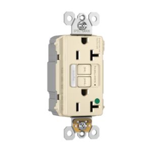 PASS AND SEYMOUR PT2097-HGNTLTRLA GFCI Receptacle, Hospital Grade, Tamper Resistant, 20A, 125V, Light Almond | CH4HCK