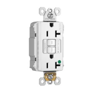 PASS AND SEYMOUR PT2097-HGNTLTRNAW GFCI Receptacle, Hospital Grade, Tamper Resistant, 20A, 125V, White | CH4HFA