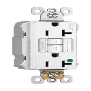 PASS AND SEYMOUR PT2097-HGNTLTRW GFCI Receptacle, Hospital Grade, Tamper Resistant, 20A, 125V, White | CH4HCL