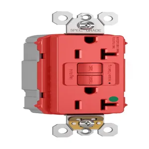 PASS AND SEYMOUR PT2097-HGNARED GFCI Receptacle, Isoltaed Ground, Hospital Grade, 20A, Red | CH4HEV