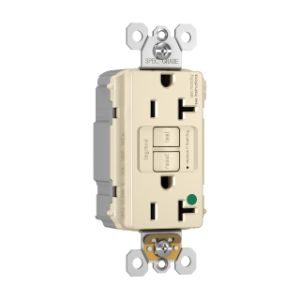 PASS AND SEYMOUR PT2097-HGTRLA GFCI Receptacle, Hospital Grade, Tamper Resistant, 20A, 125V, Light Almond | CH4HCE