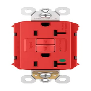 PASS AND SEYMOUR PT2097-HGTRRED GFCI Receptacle, Hospital Grade, Tamper Resistant, 20A, 125V, Red | CH4HCF