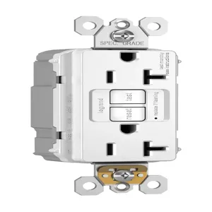 PASS AND SEYMOUR PT2097-NAW GFCI Receptacle, 20A, 125V, White | CH4FBQ