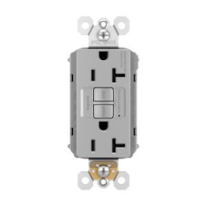 PASS AND SEYMOUR PT2097-TRGRY GFCI Receptacle, Tamper Resistant, 20A, 125V | CH4JGG