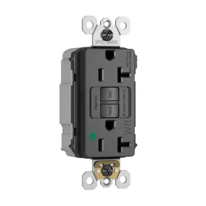 PASS AND SEYMOUR PT2097HGTRWRBK GFCI Receptacle, Hospital Grade, Tamper Resistant, 20A | CH4GTB