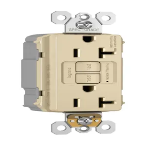 PASS AND SEYMOUR PT2097NAI GFCI Receptacle, 20A, 125V, Ivory | CH4FBM