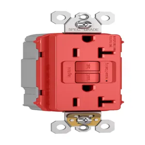 PASS AND SEYMOUR PT2097NARED GFCI Receptacle, 20A, 125V, Red | CH4FBP