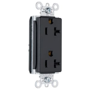 PASS AND SEYMOUR PT26352-BK Duplex Receptacle, 20A, 125V, Black | CH4GUY