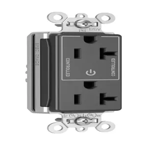 PASS AND SEYMOUR PT26352SCCTBK Heavy Duty Duplex Receptacle, Plug Load Controllable, 20A, 125V, Black | CH4GYZ