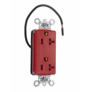 PASS AND SEYMOUR PT26362-SCRED Duplex Receptacle, 20A, 125V, Split Circuit, Red | CH4GVQ