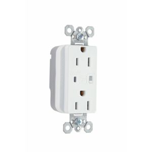 PASS AND SEYMOUR PT5262-WSP Extra Heavy Duty Duplex Receptacle, Surge Protective, White | CH4GXT