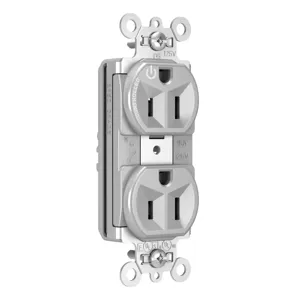 PASS AND SEYMOUR PT5262SCCHGRY Heavy Duty Duplex Receptacle, Plug Load Controllable, 15A, 125V, Gray | CH4GYF