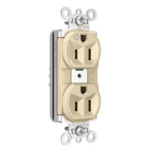 PASS AND SEYMOUR PT5262SCCHI Heavy Duty Duplex Receptacle, Plug Load Controllable, 15A, 125V, Ivory | CH4GYJ